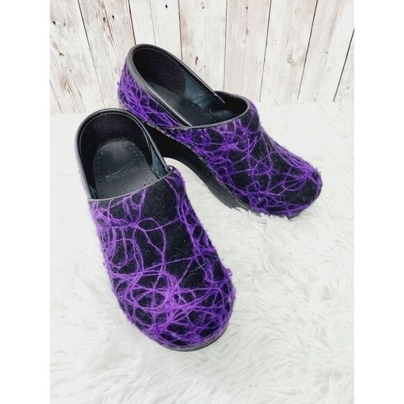 Dansko Clogs Purple Swirl, Purple Wave, Size EU36, Felted Wool Clog - Picture 4 of 12